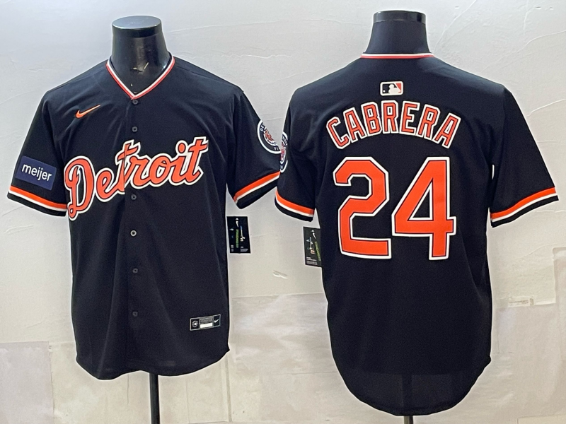 Men Detroit Tigers #24 Cabrera black Game Nike MLB Jersey 2026009->->MLB Jersey